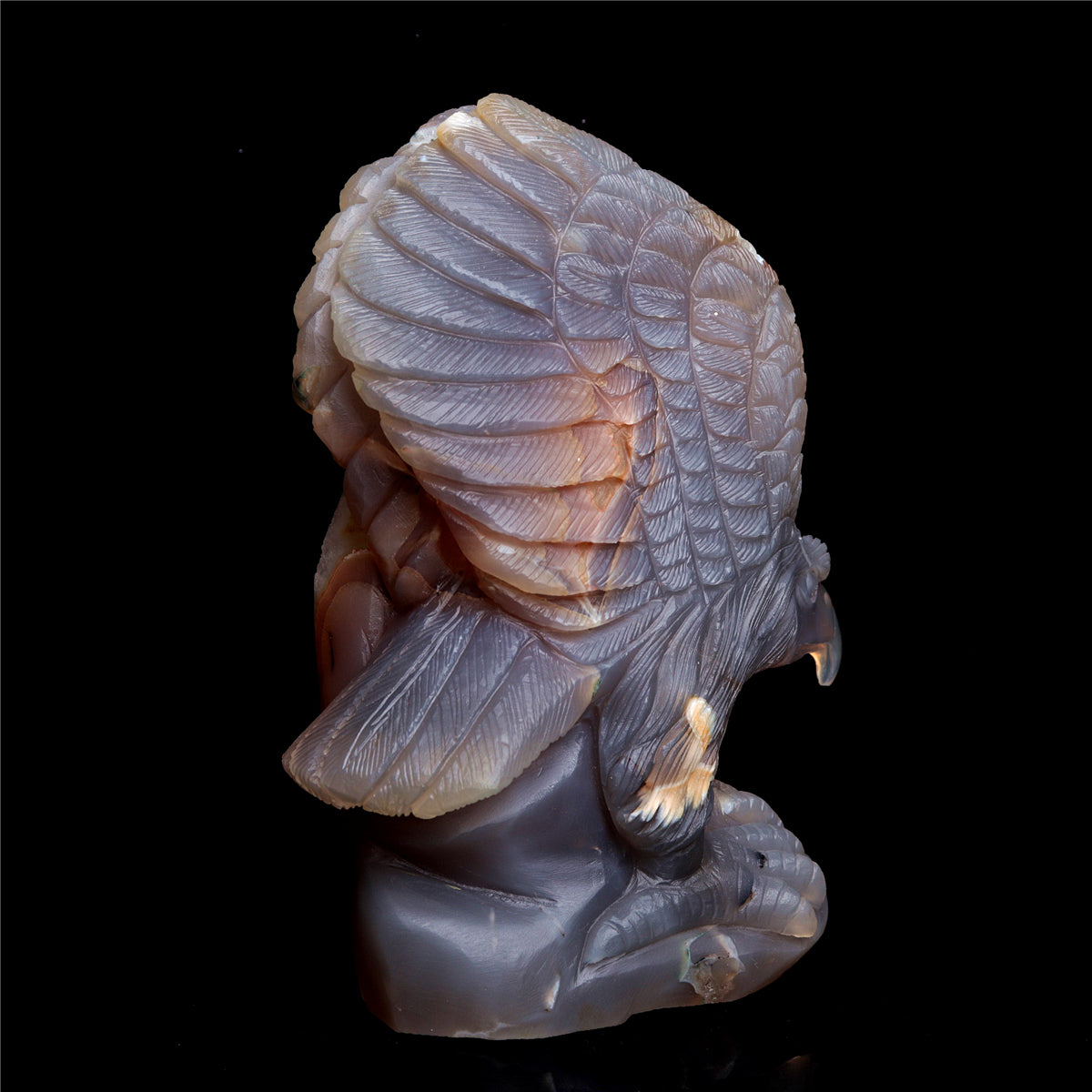 7" Druzy Agate Crystal Eagle Figurine Decor Gift