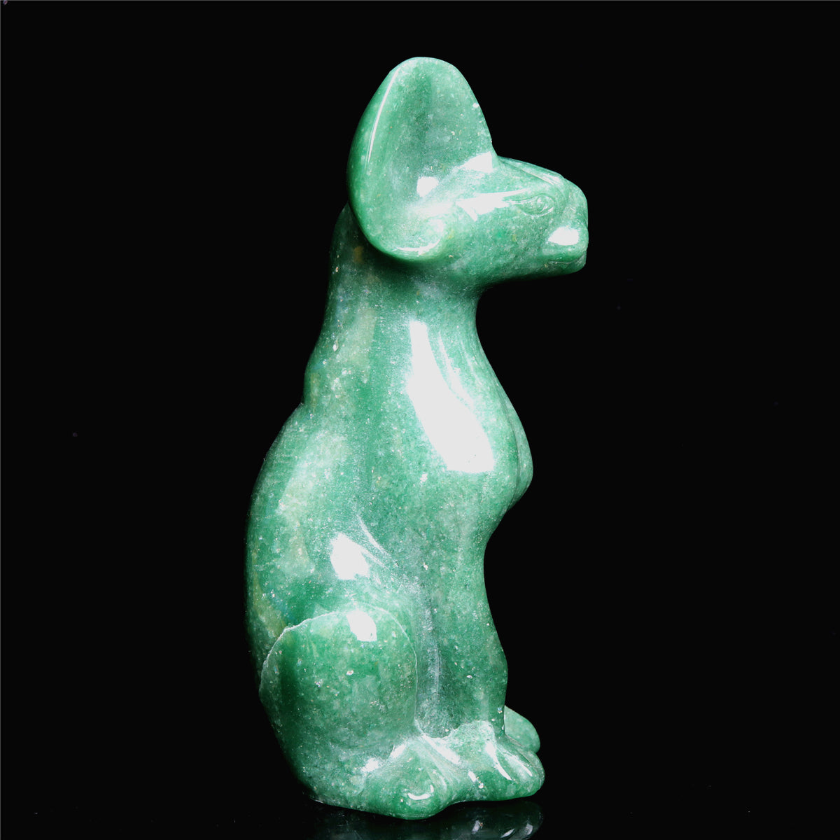 6" Green Aventurine Crystal Sphynx Cat Figurine Decor