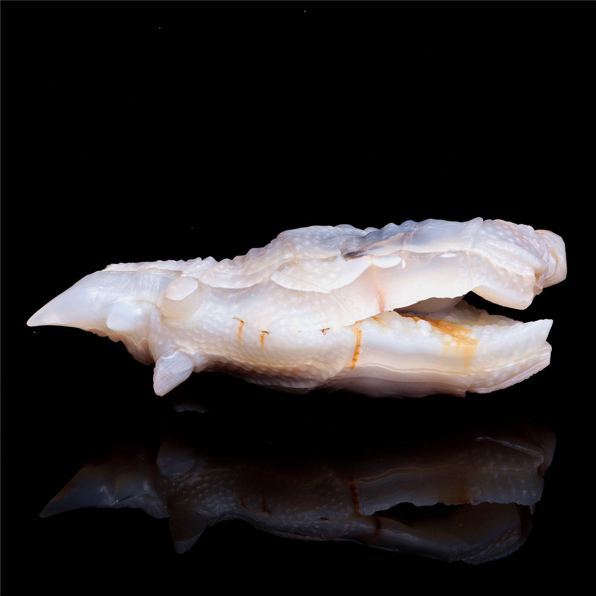 9.5" Druzy Agate Crystal Rhino Figurine Quartz Animal Carvings