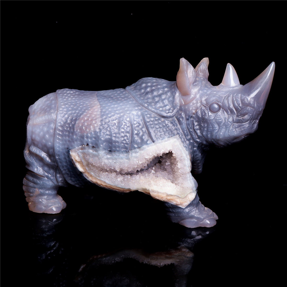 druzy agate rhino