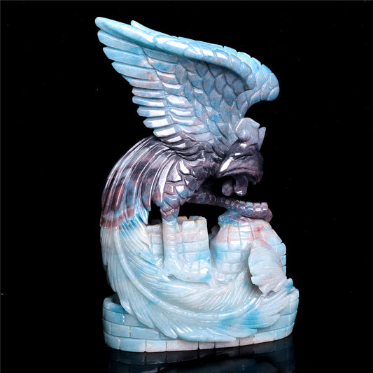8.5" Trolleite Crystal Phoenix Sculpture Realistic Decor