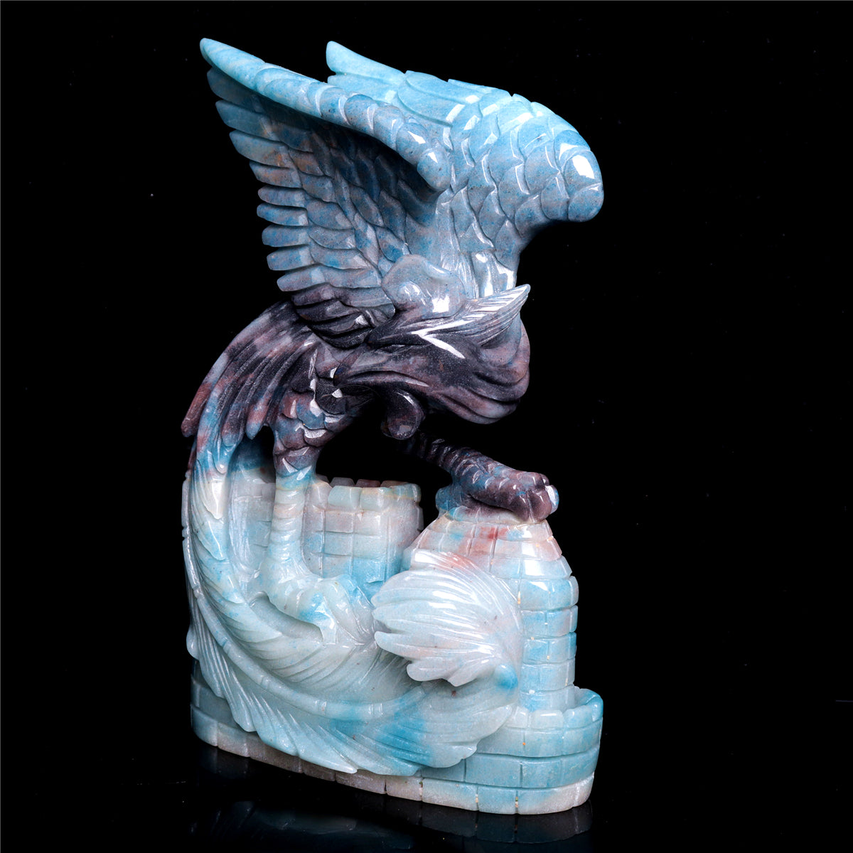 8.5" Trolleite Crystal Phoenix Sculpture Realistic Decor
