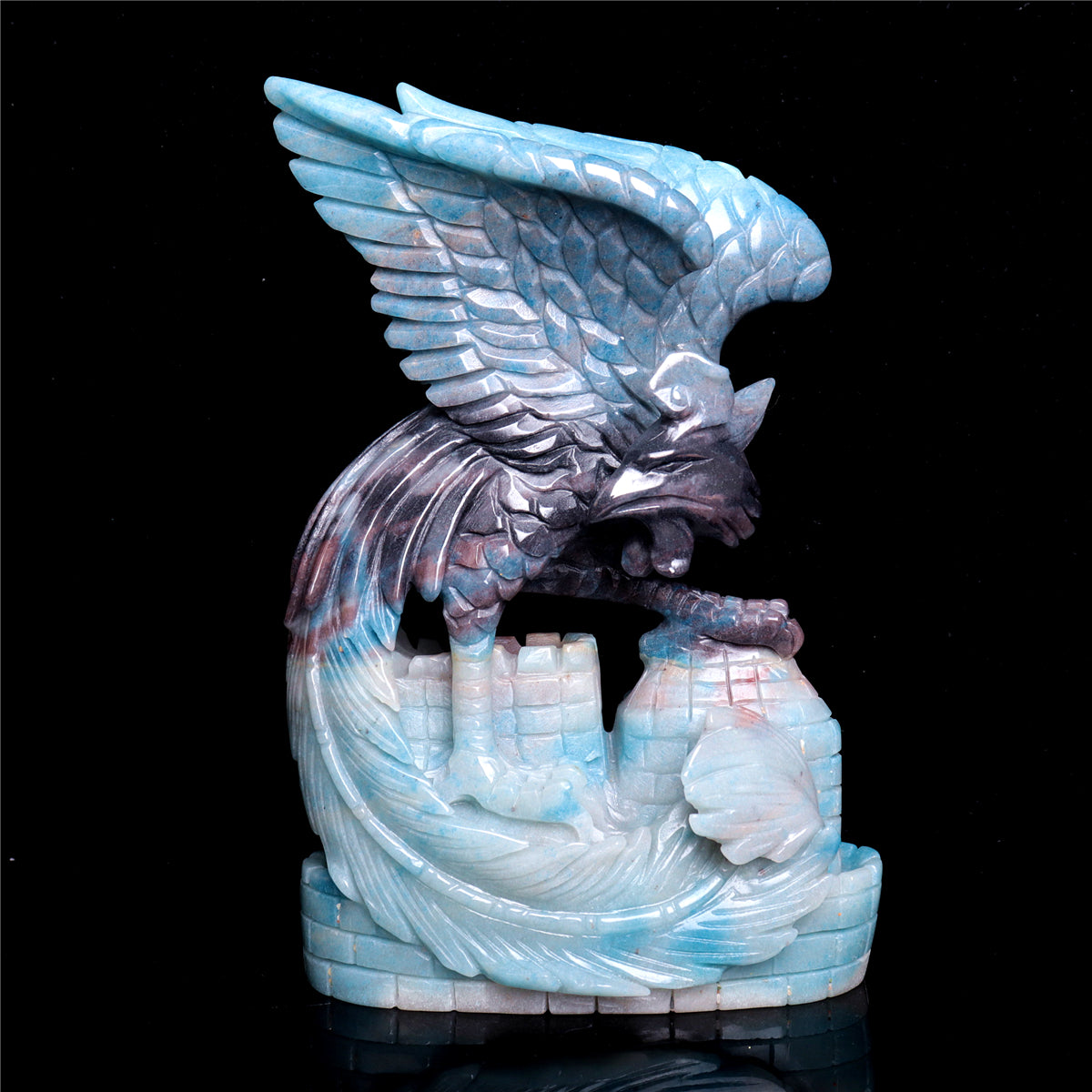 8.5" Trolleite Crystal Phoenix Sculpture Realistic Decor