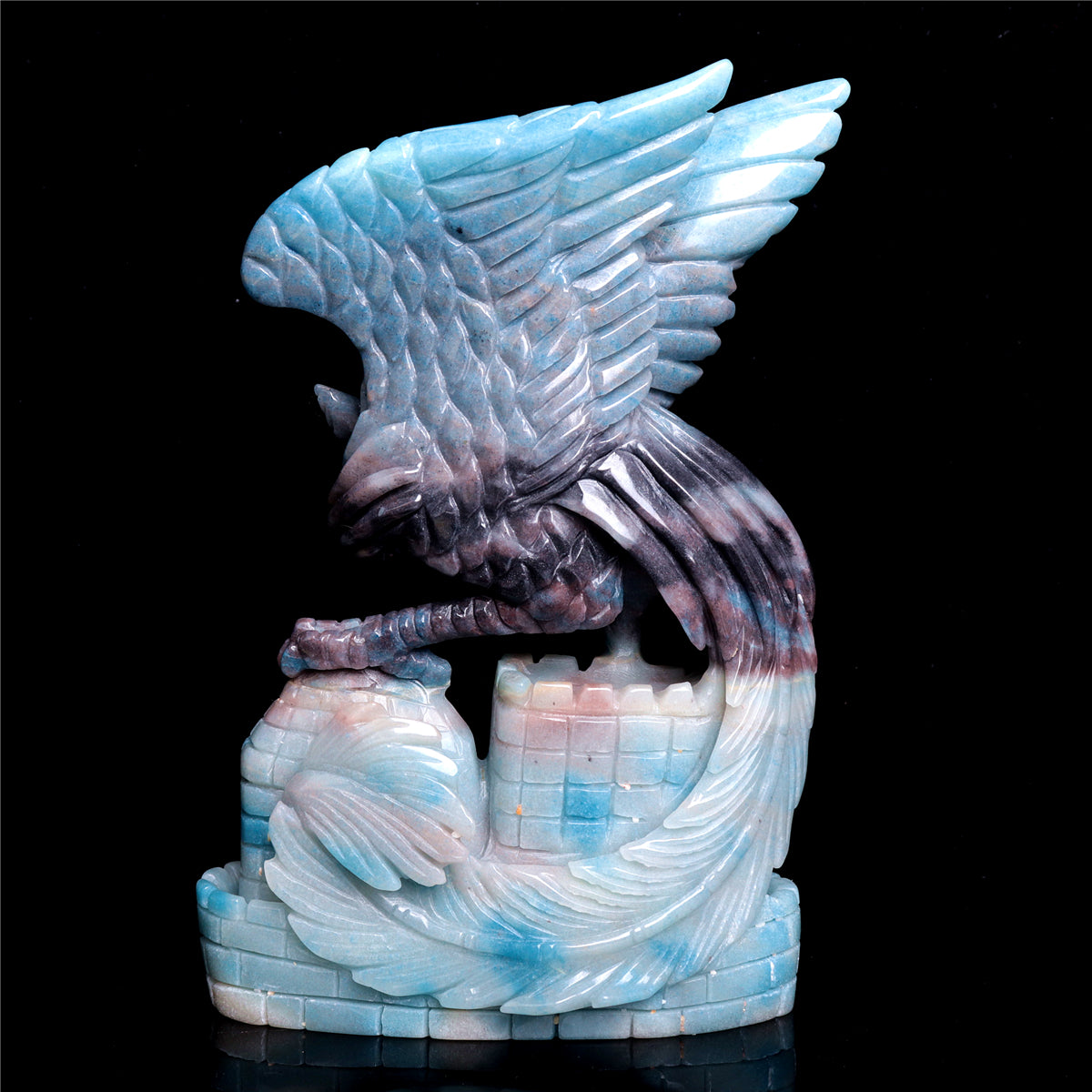 8.5" Trolleite Crystal Phoenix Sculpture Realistic Decor