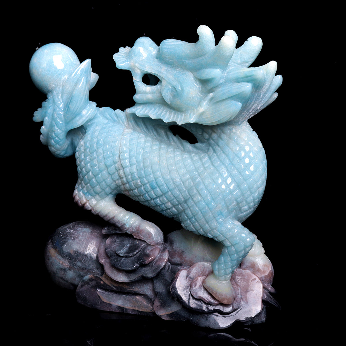 6.5" Trolleite Crystal Qilin Sculpture Realistic Decor