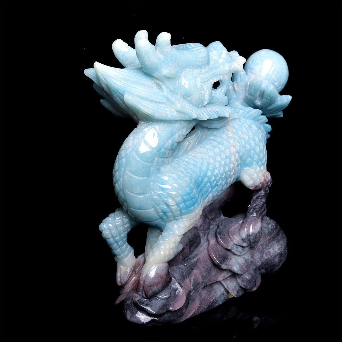 6.5" Trolleite Crystal Qilin Sculpture Realistic Decor