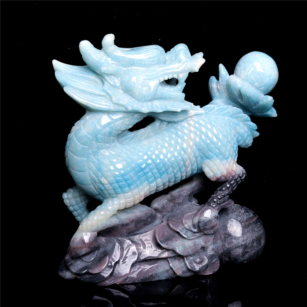 6.5" Trolleite Crystal Qilin Sculpture Realistic Decor