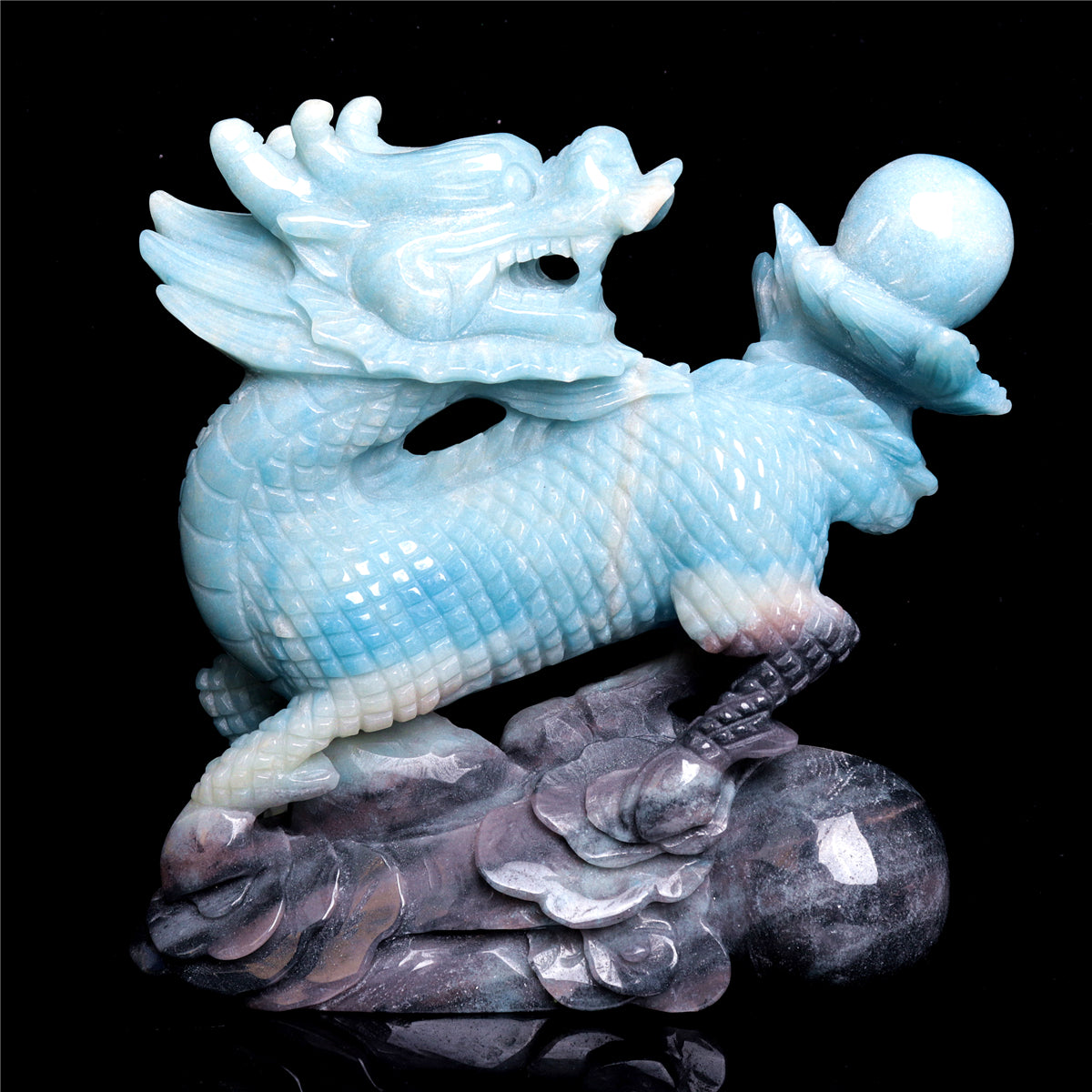 6.5" Trolleite Crystal Qilin Sculpture Realistic Decor