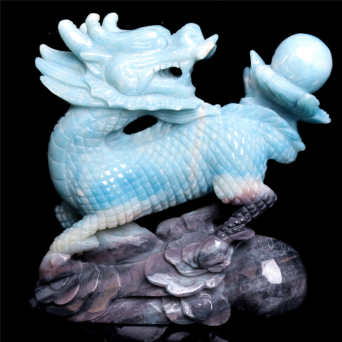6.5" Trolleite Crystal Qilin Sculpture Realistic Decor
