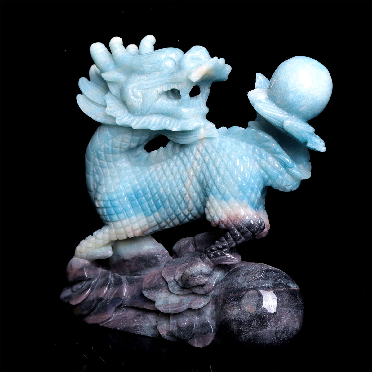 6.5" Trolleite Crystal Qilin Sculpture Realistic Decor