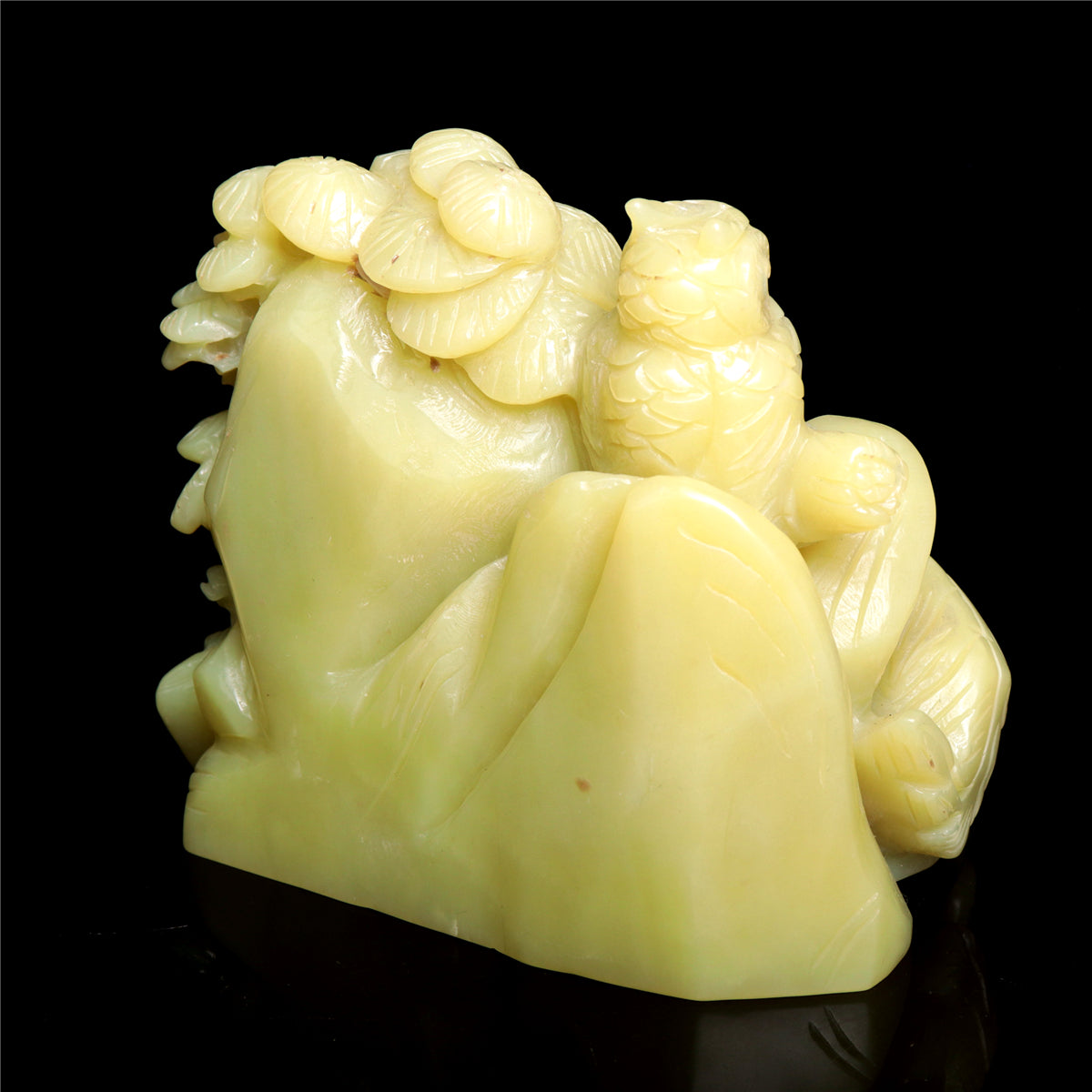 4.5" Handcarved Jade Crystal Wolf Figurine Quartz Animal Carvings