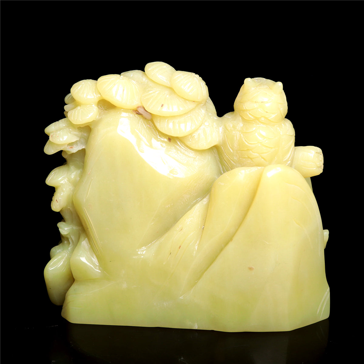 4.5" Handcarved Jade Crystal Wolf Figurine Quartz Animal Carvings