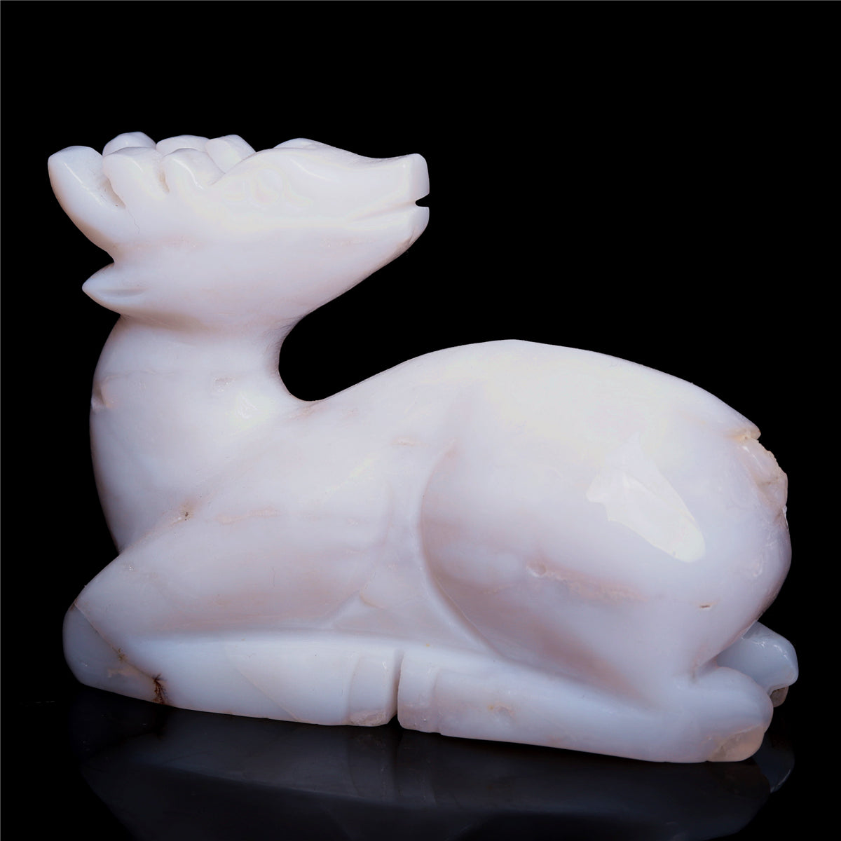 4" Agate Crystal Deer Figurine Quartz Animal Carvings