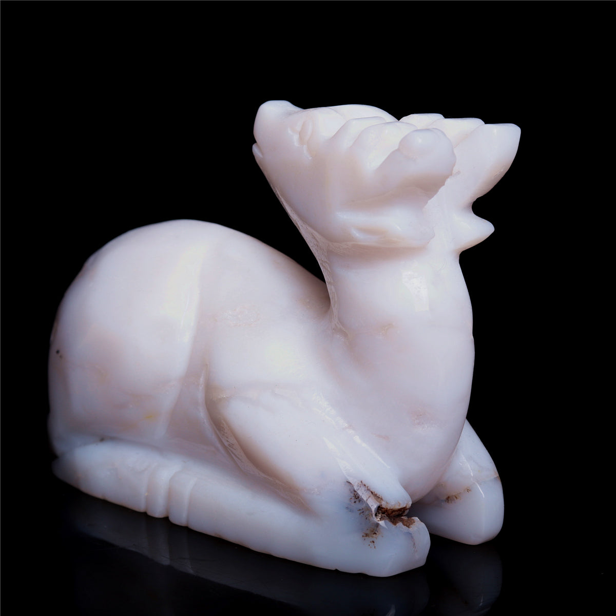 4" Agate Crystal Deer Figurine Quartz Animal Carvings