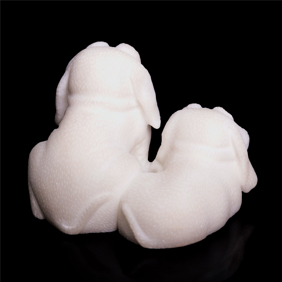3.1" Jade Crystal Dog Figurine Quartz Animal Carvings