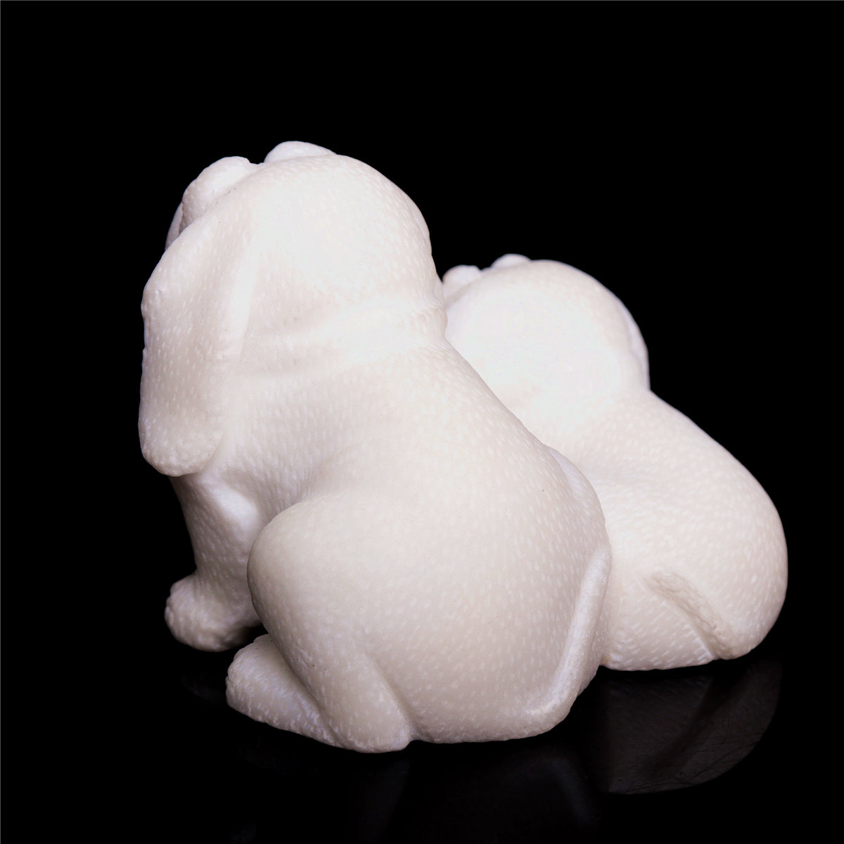 3.1" Jade Crystal Dog Figurine Quartz Animal Carvings