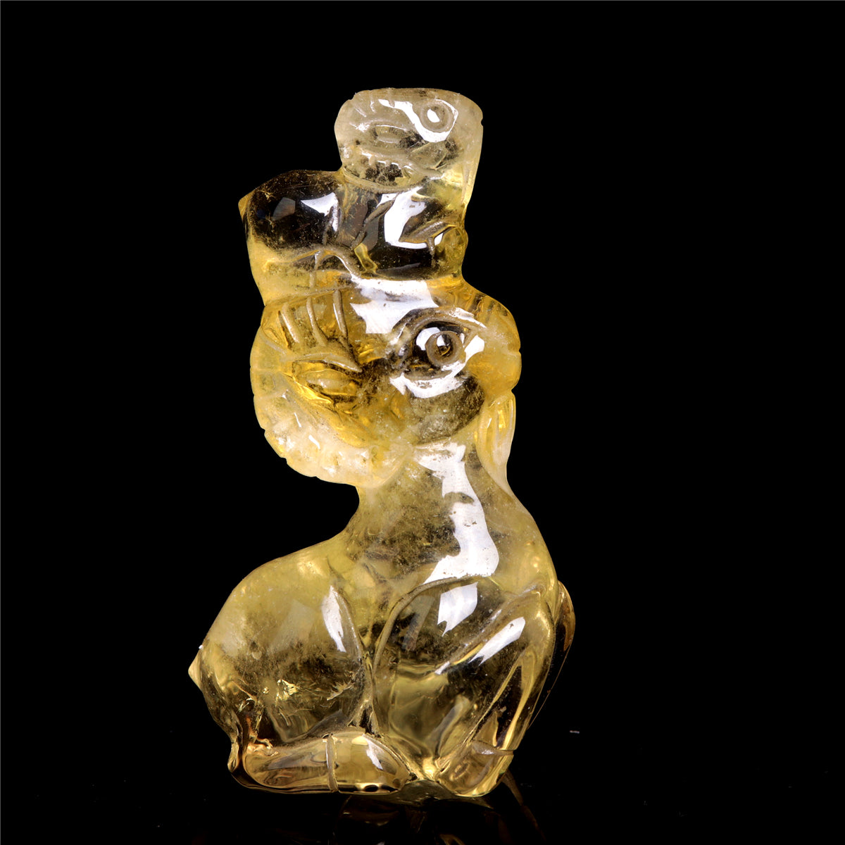 3.5" Citrine Quartz Crystal Ram Figurine Stone Animal Carvings