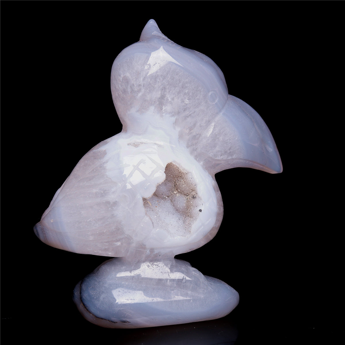 3.5" Druzy Agate Crystal Bird Figurine Quartz Animal Carvings