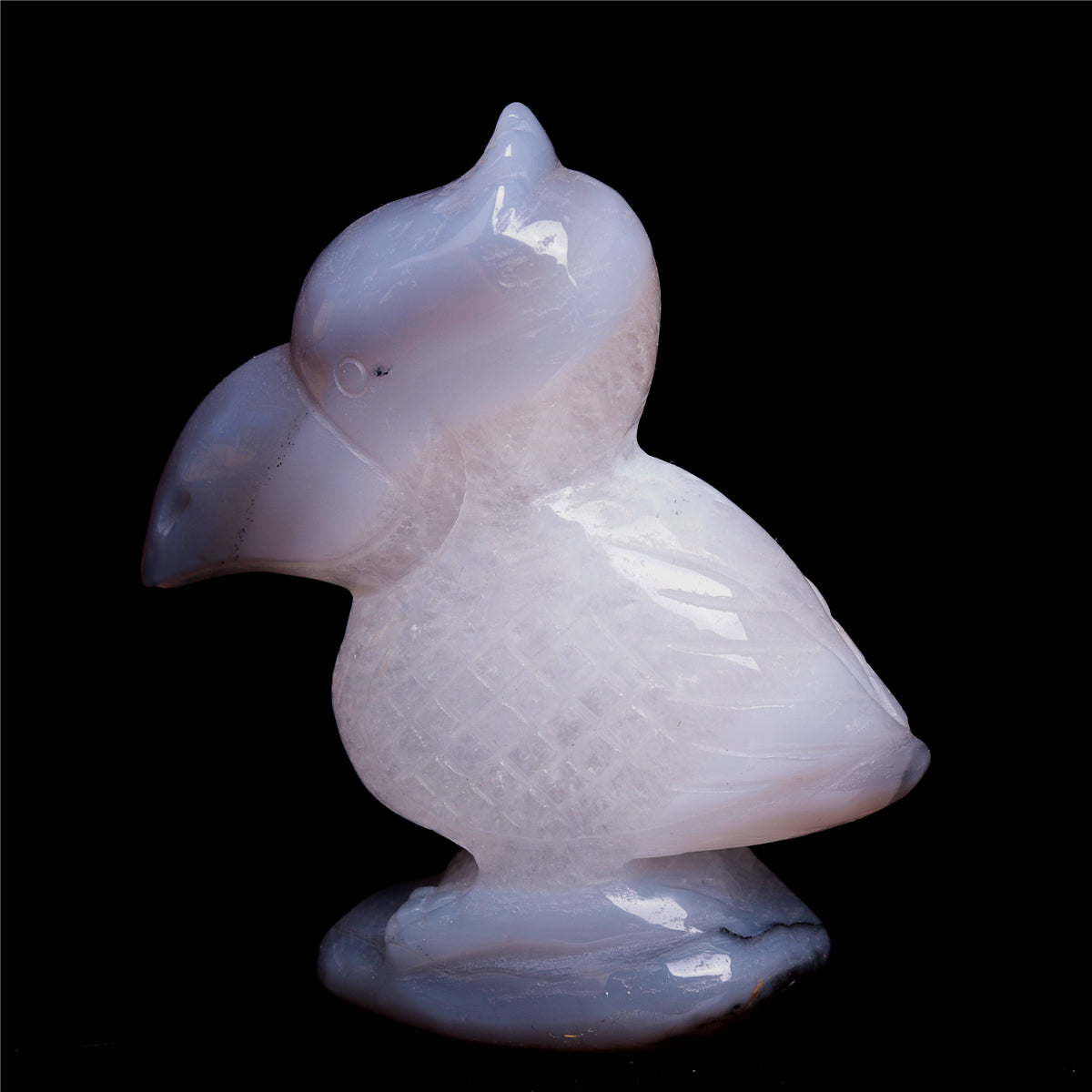 3.5" Druzy Agate Crystal Bird Figurine Quartz Animal Carvings