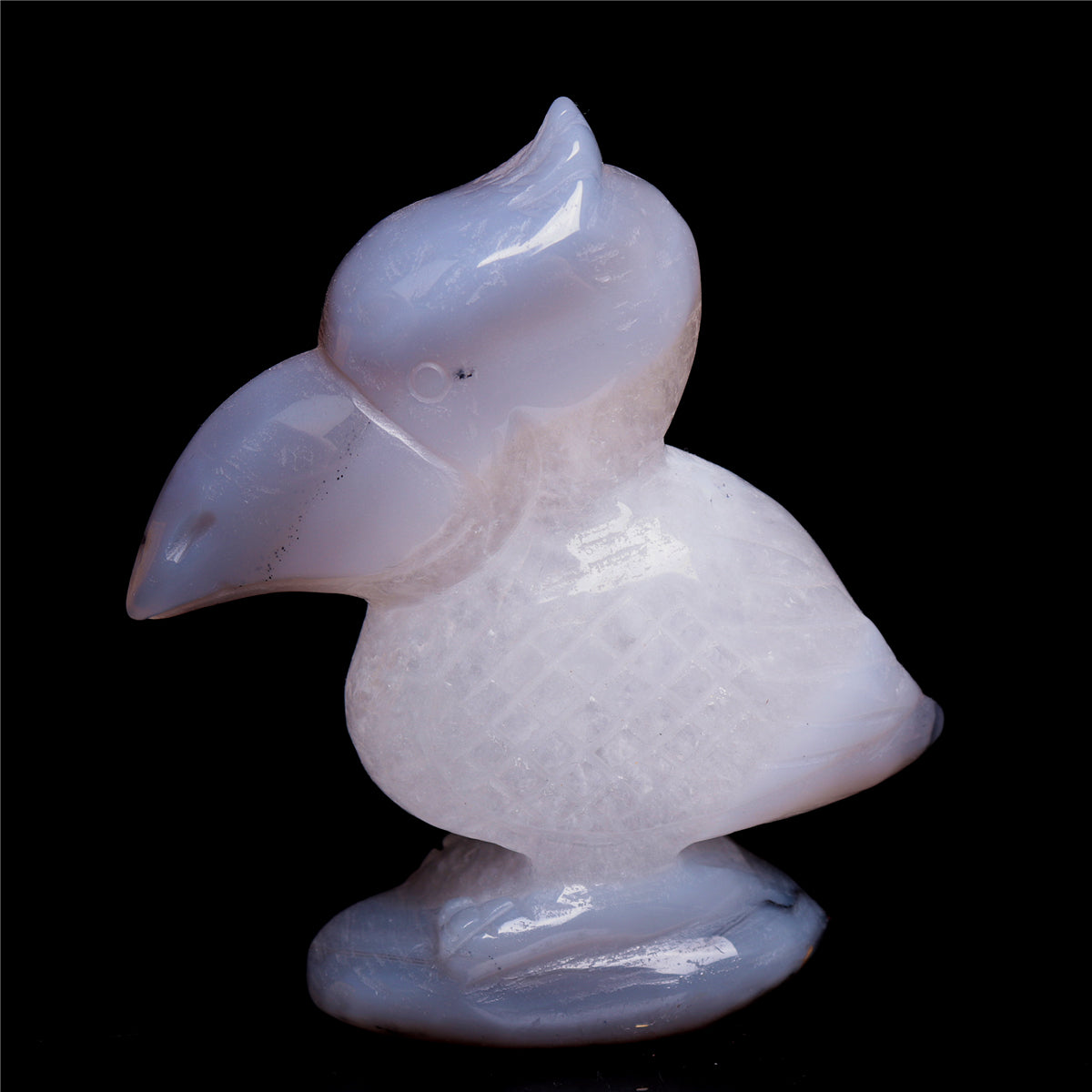 3.5" Druzy Agate Crystal Bird Figurine Quartz Animal Carvings