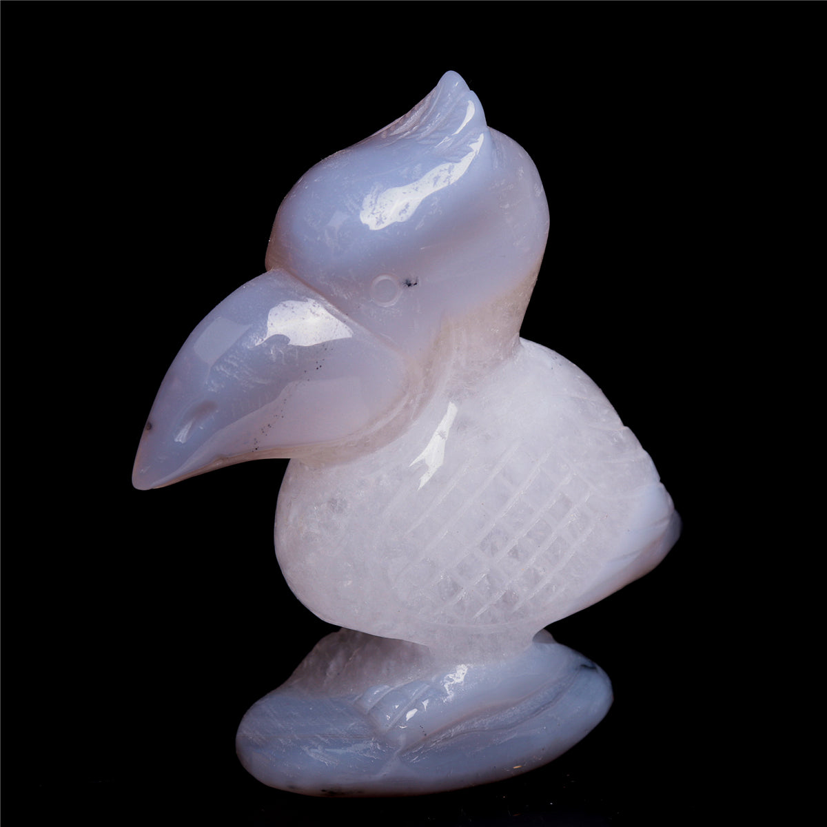 3.5" Druzy Agate Crystal Bird Figurine Quartz Animal Carvings