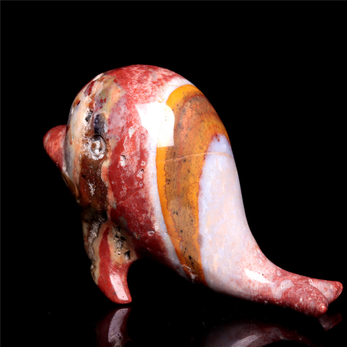 4" Ocean Jasper Crystal Whale Figurine Quartz Animal Carvings