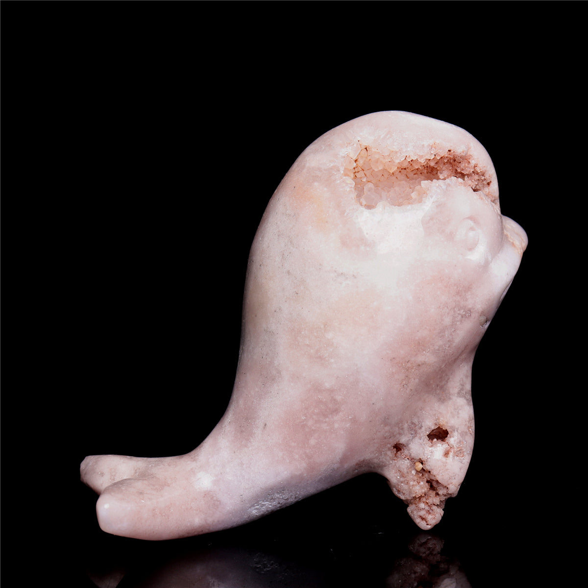 4" Pink Amethyst Crystal Whale Figurine Quartz Animal Carvings