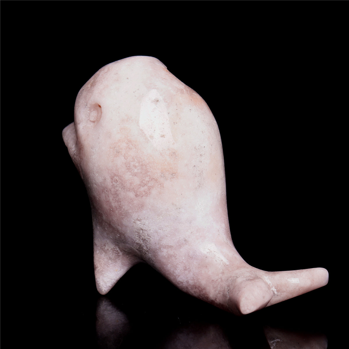 4" Pink Amethyst Crystal Whale Figurine Quartz Animal Carvings