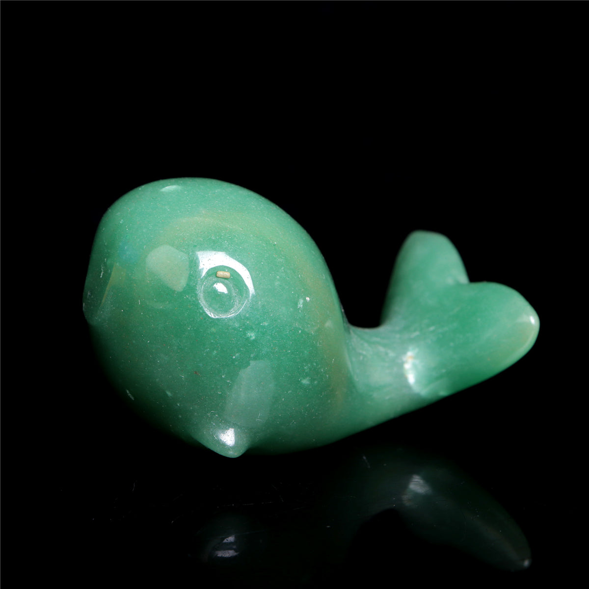 3" Green Aventurine Crystal Whale Figurine Decor