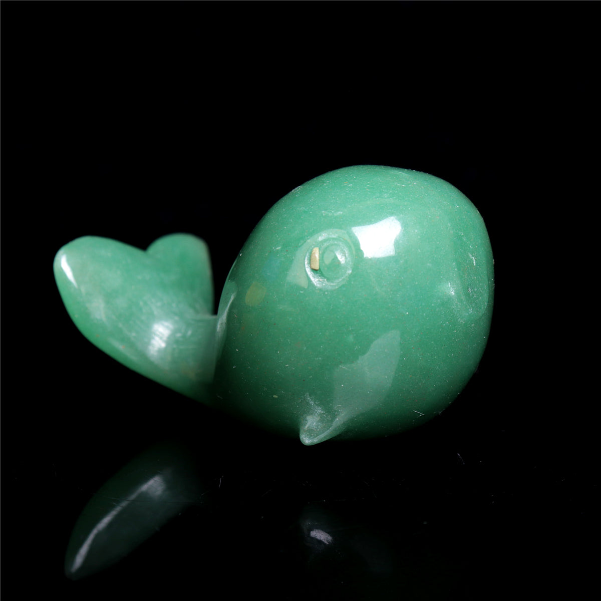 3" Green Aventurine Crystal Whale Figurine Decor