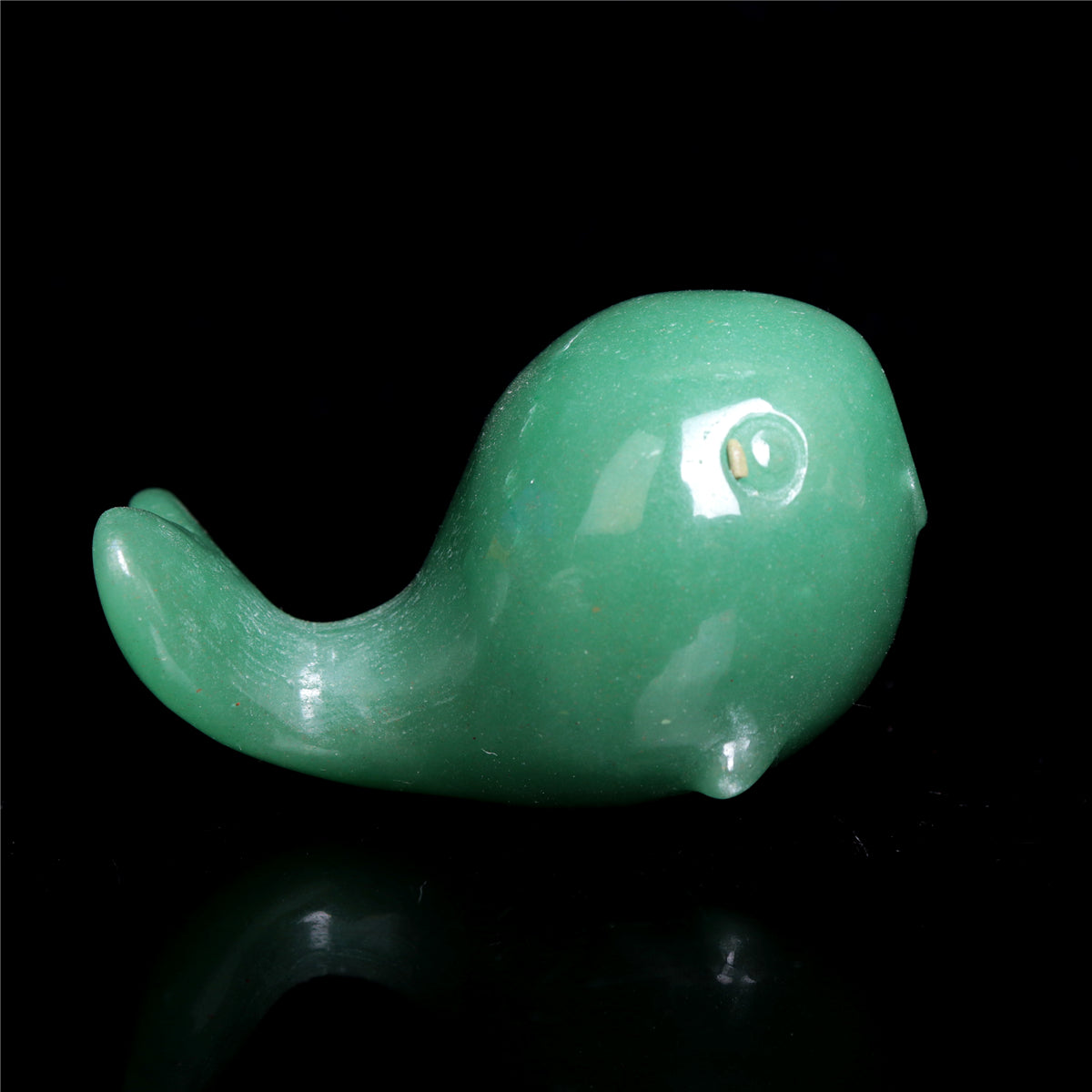 3" Green Aventurine Crystal Whale Figurine Decor