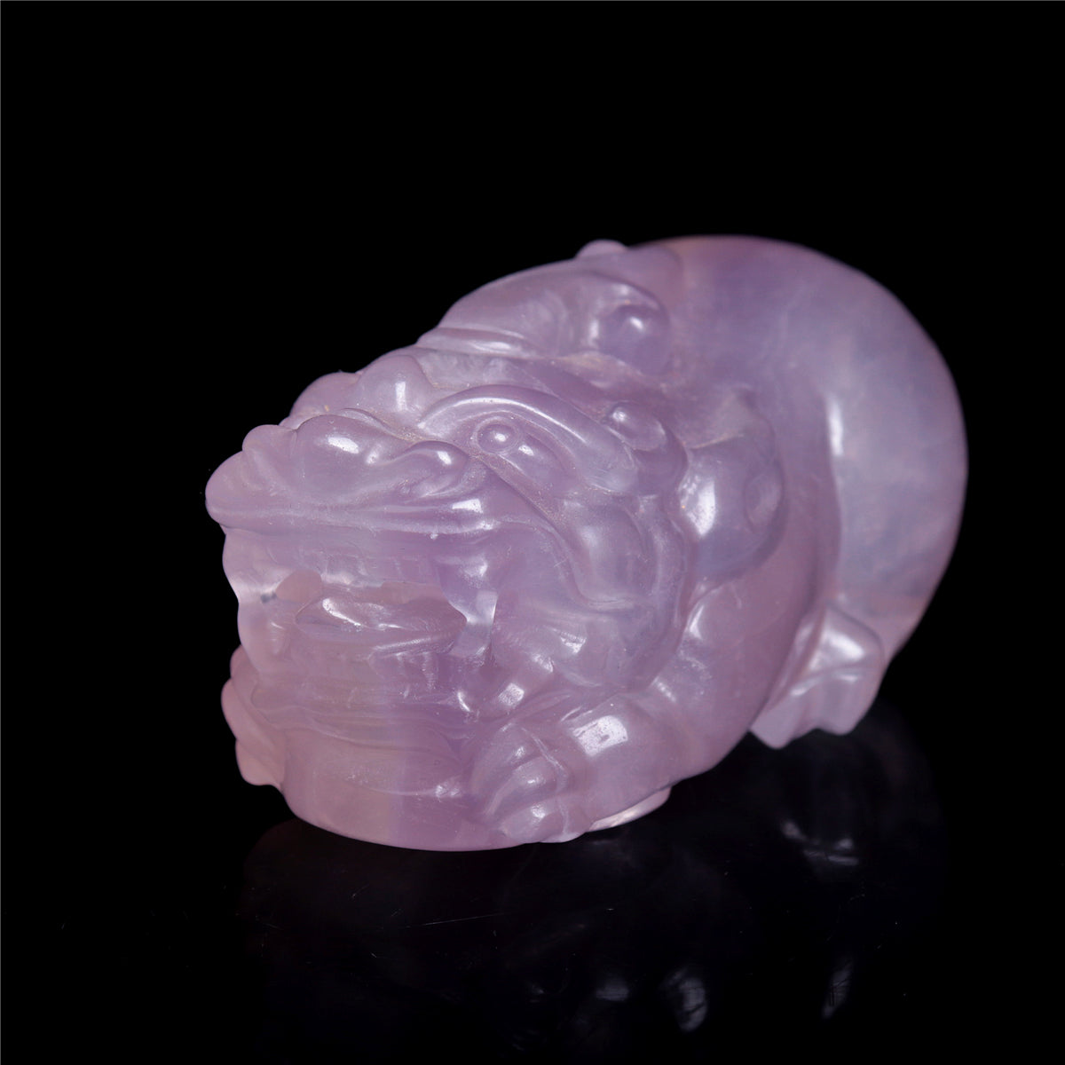 4" Fluorite Crystal Pixiu Figurine Quartz Animal Carvings