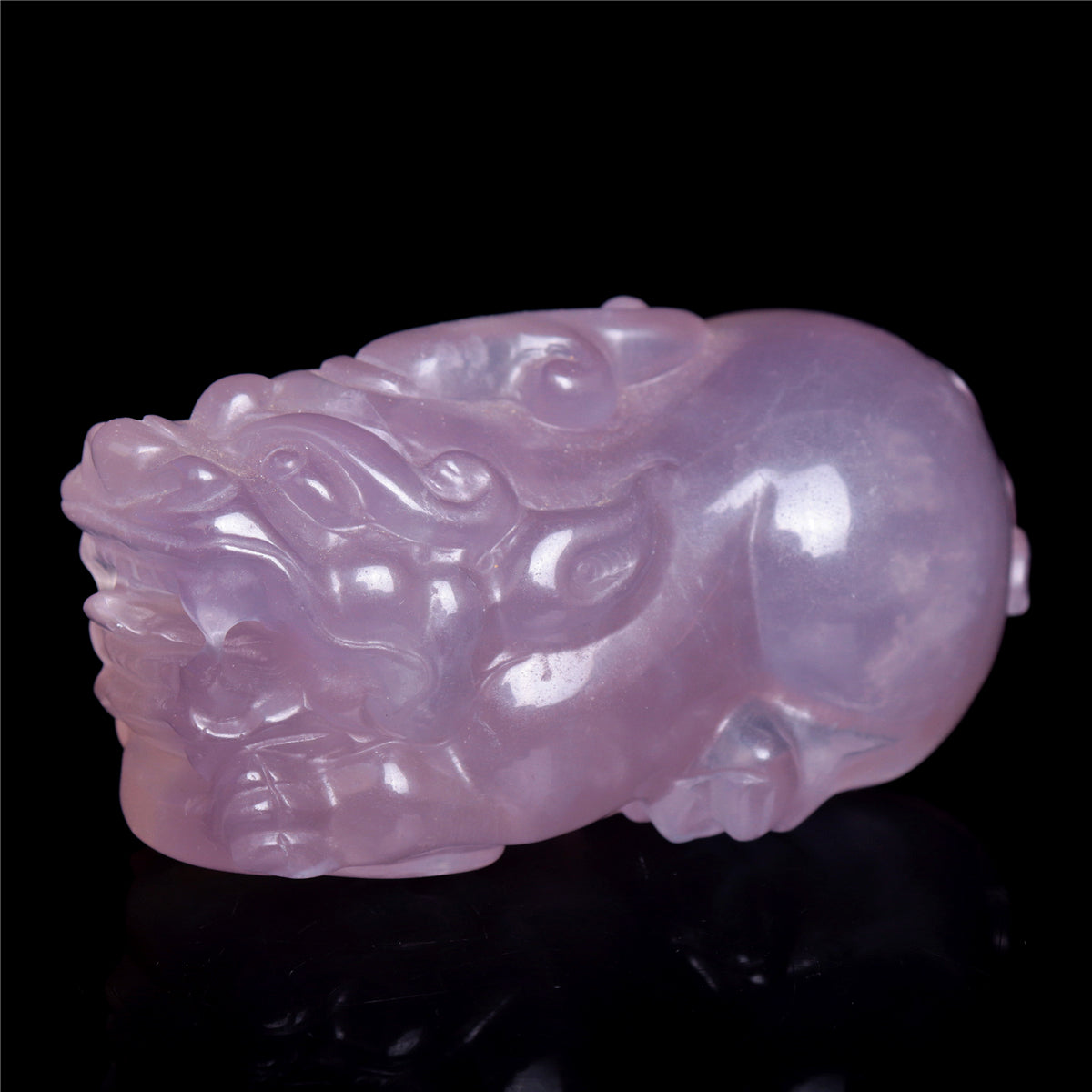 4" Fluorite Crystal Pixiu Figurine Quartz Animal Carvings