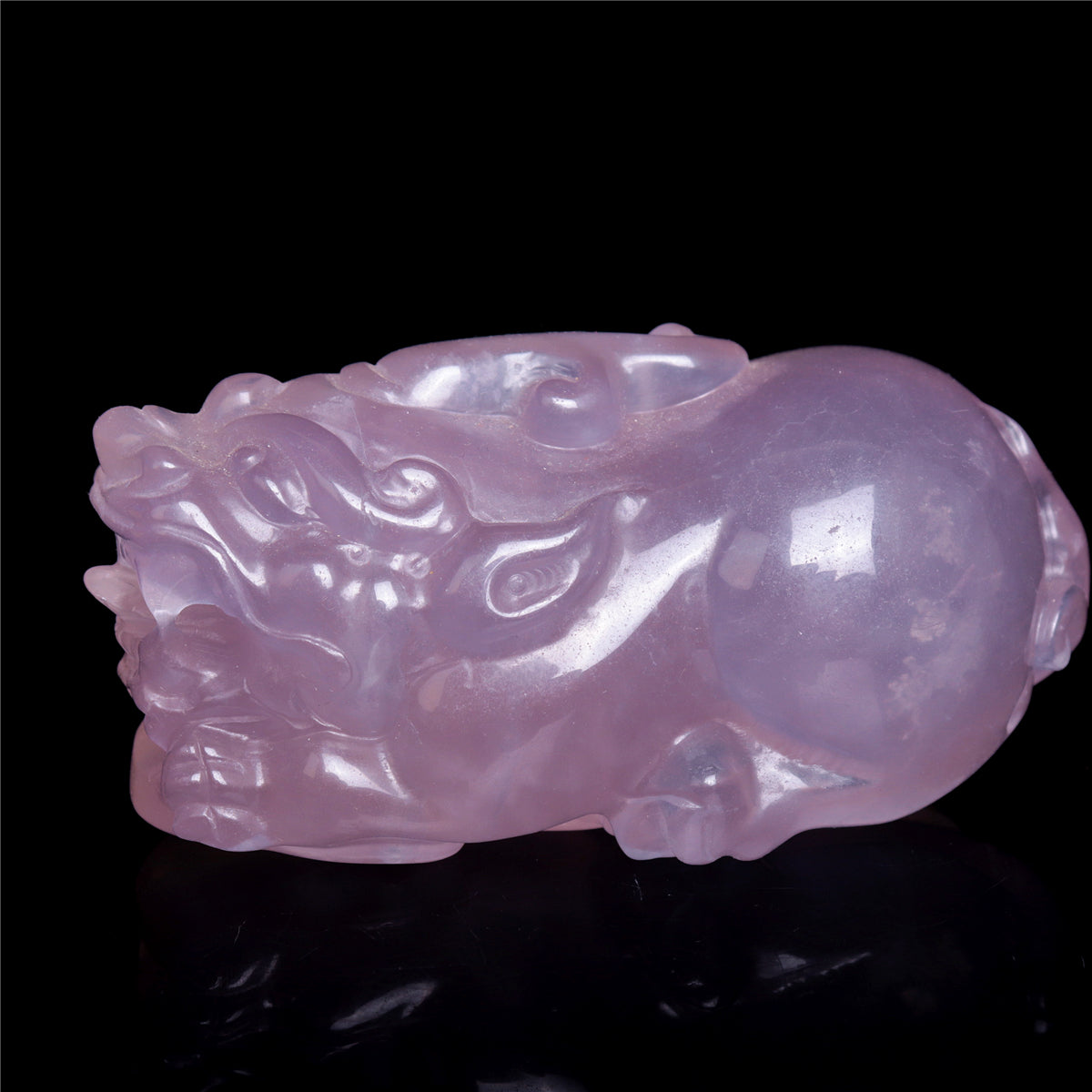 4" Fluorite Crystal Pixiu Figurine Quartz Animal Carvings