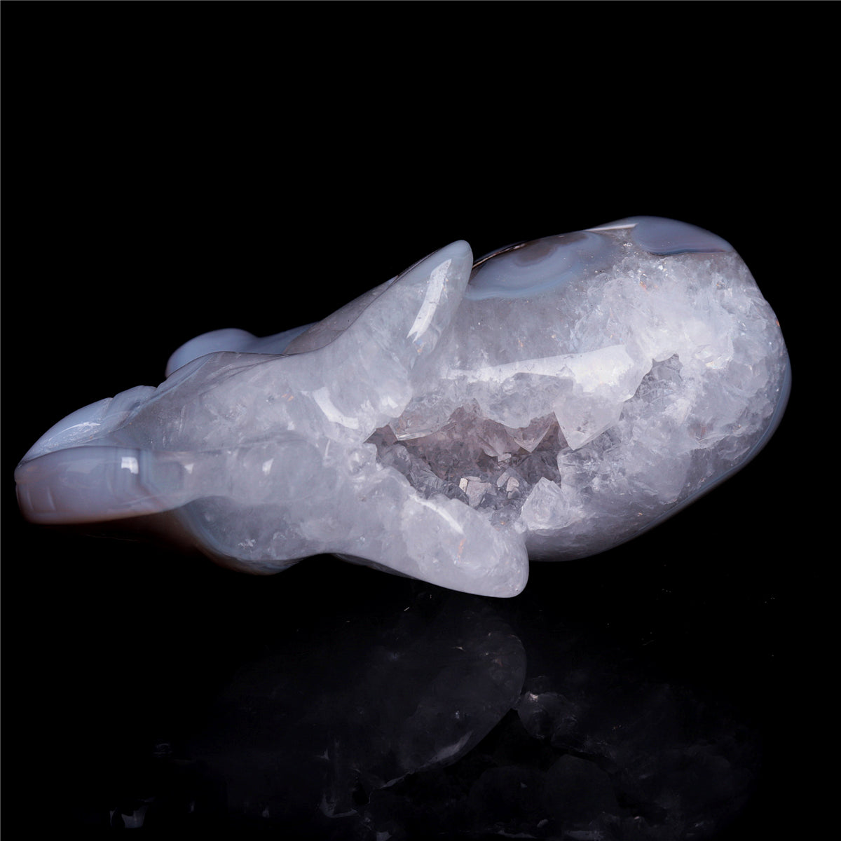 3.5" Druzy Agate Crystal Elephant Figurine Quartz Animal Carvings