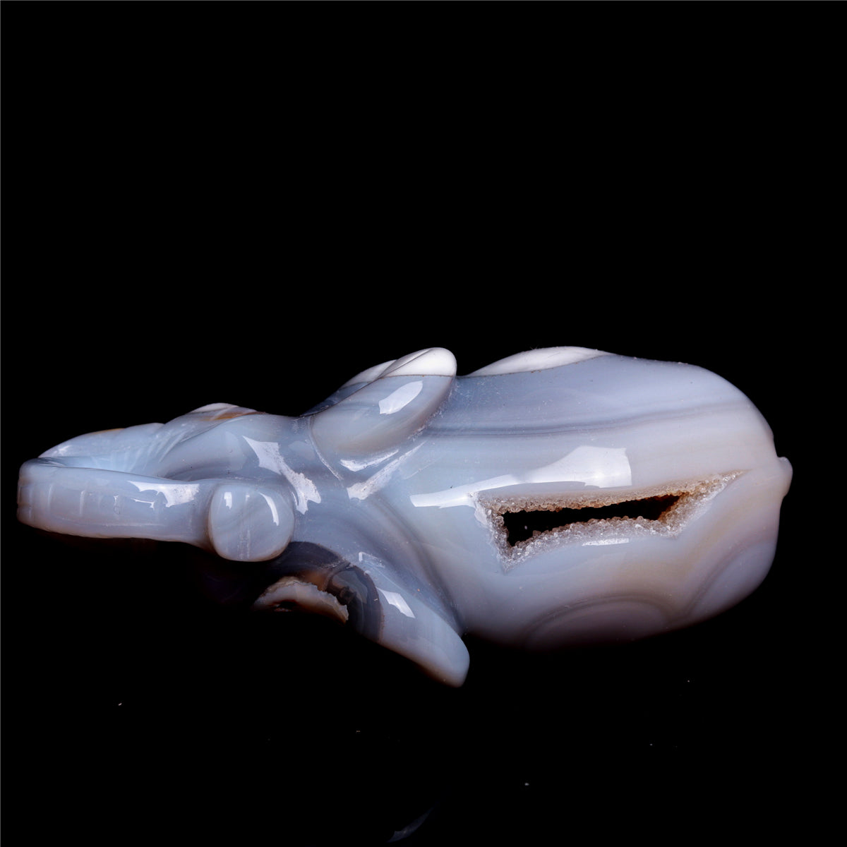 3.5" Druzy Agate Crystal Elephant Figurine Quartz Animal Carvings
