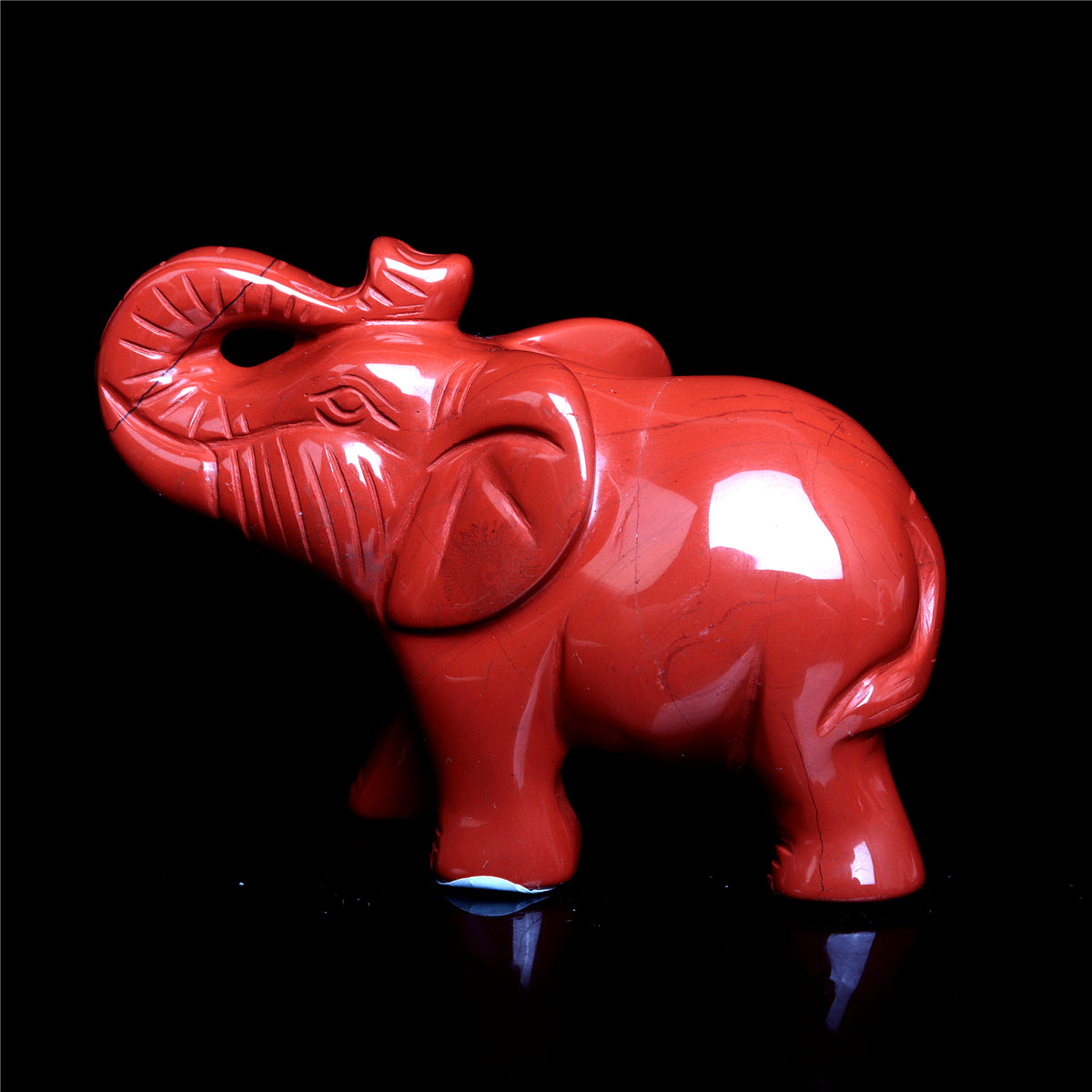 3.5" Red Jasper Crystal Elephant Figurine Quartz Animal Carvings