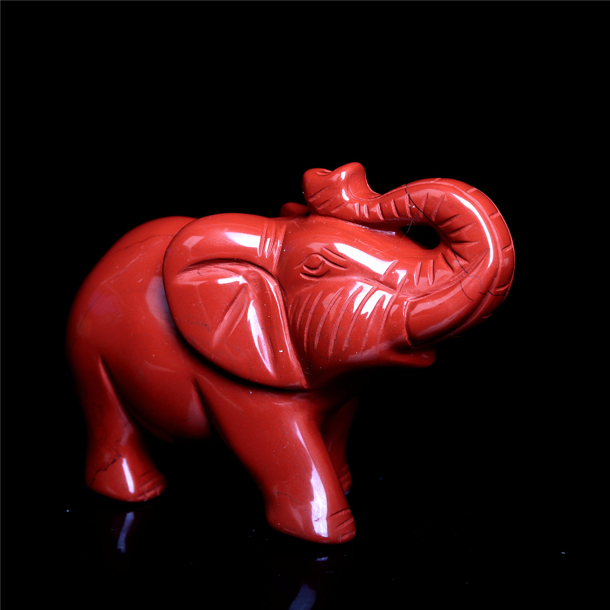3.5" Red Jasper Crystal Elephant Figurine Quartz Animal Carvings