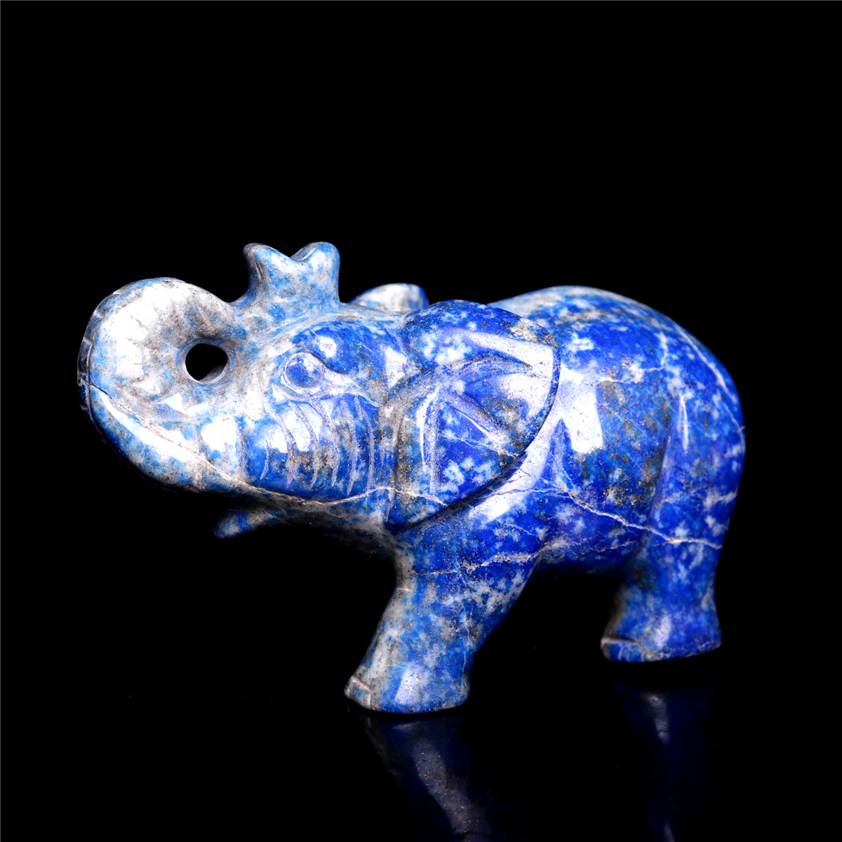 3.5" Lapis lazuli Crystal Elephant Figurine Quartz Animal Carvings