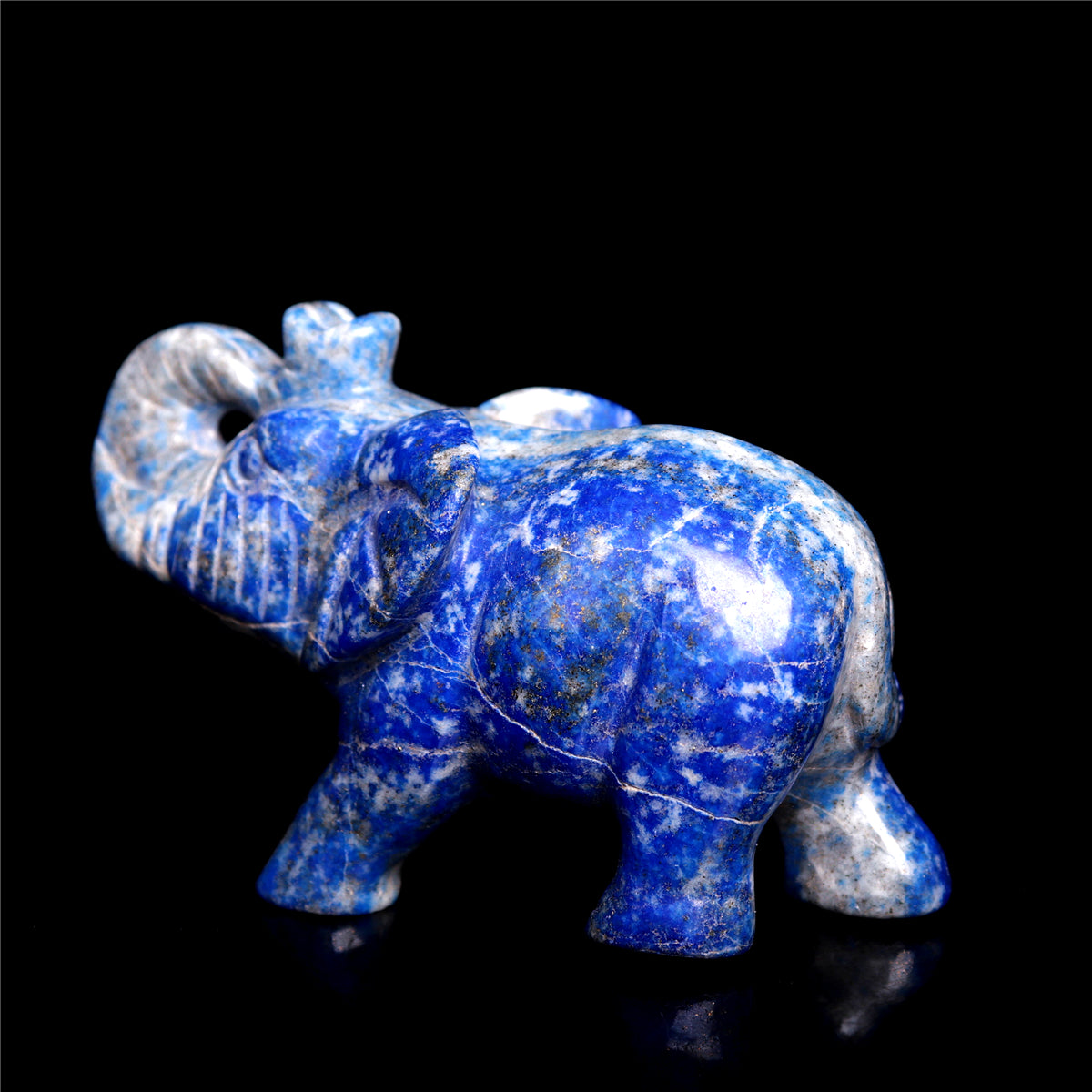 3.5" Lapis lazuli Crystal Elephant Figurine Quartz Animal Carvings