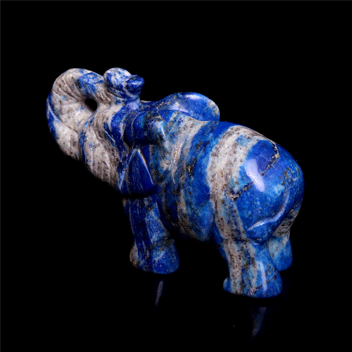 3" Lapis lazuli Crystal Elephant Figurine Quartz Animal Carvings