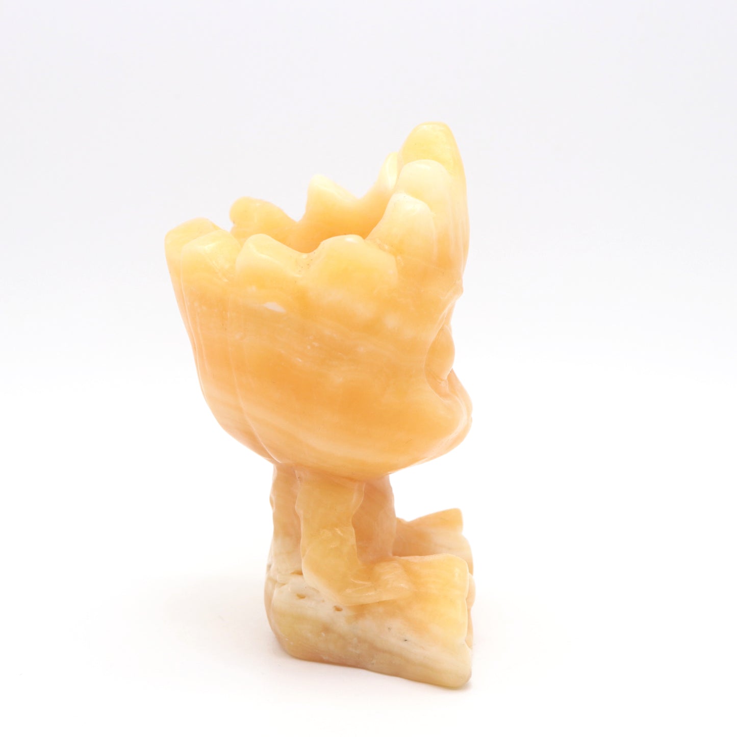 Carved Yellow Calcite Groot Crystal Healing Decorate Gift
