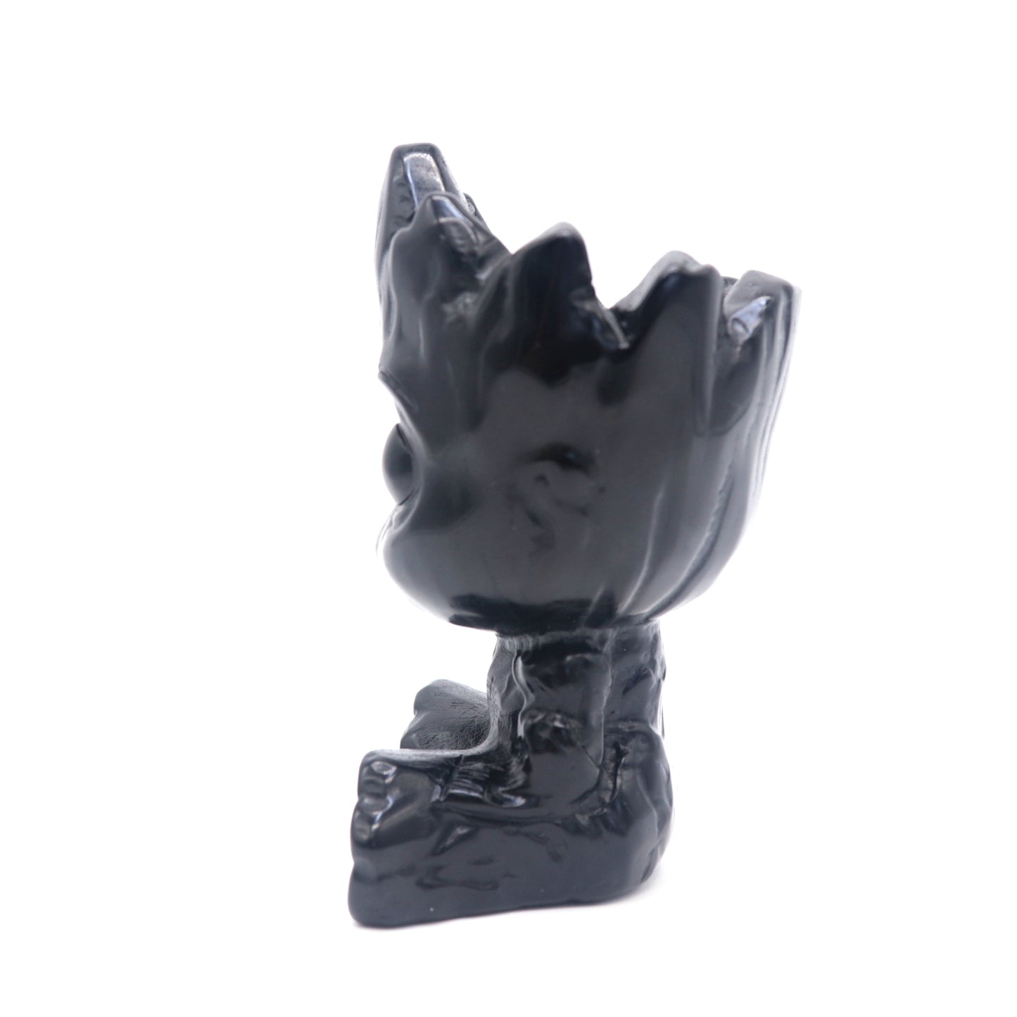 Carved Black Obsidian Crystal Groot Sculpture Healing Decorate Gift