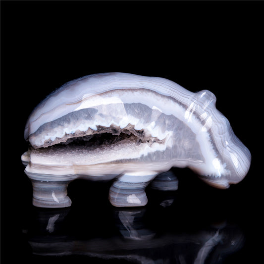 druzy agate hippo