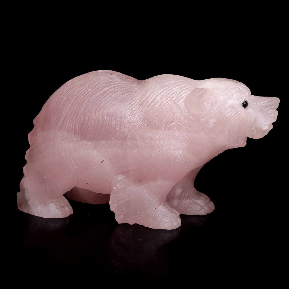 4" Rose Quartz Crystal Bear Figurine Decor Gift crystaltreasure 4" Rose Quartz Crystal Bear Figurine Decor Gift crystaltreasure