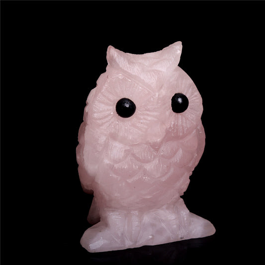 rose quartz owl