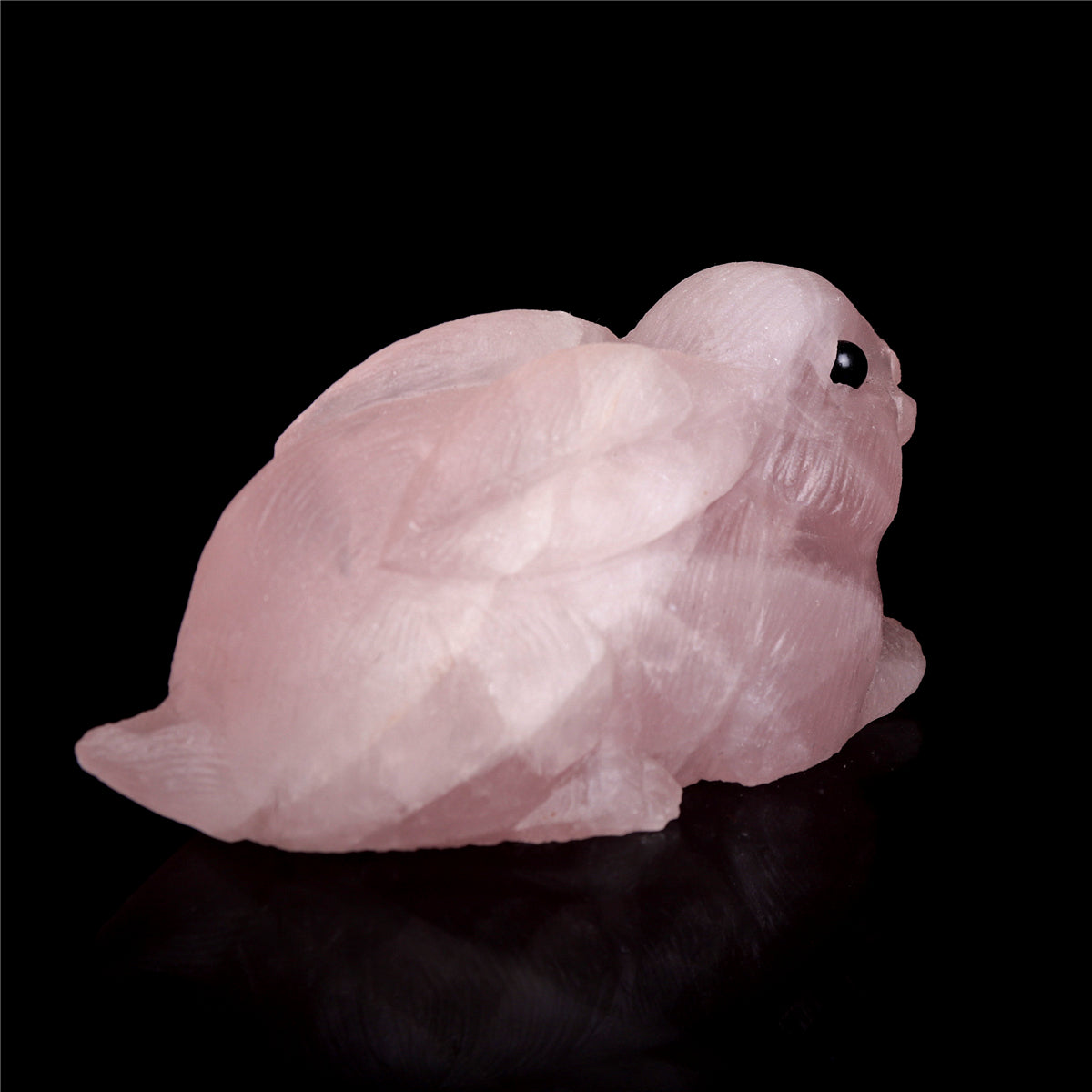3.5" Rose Quartz Crystal Bunny Figurine Decor Gift