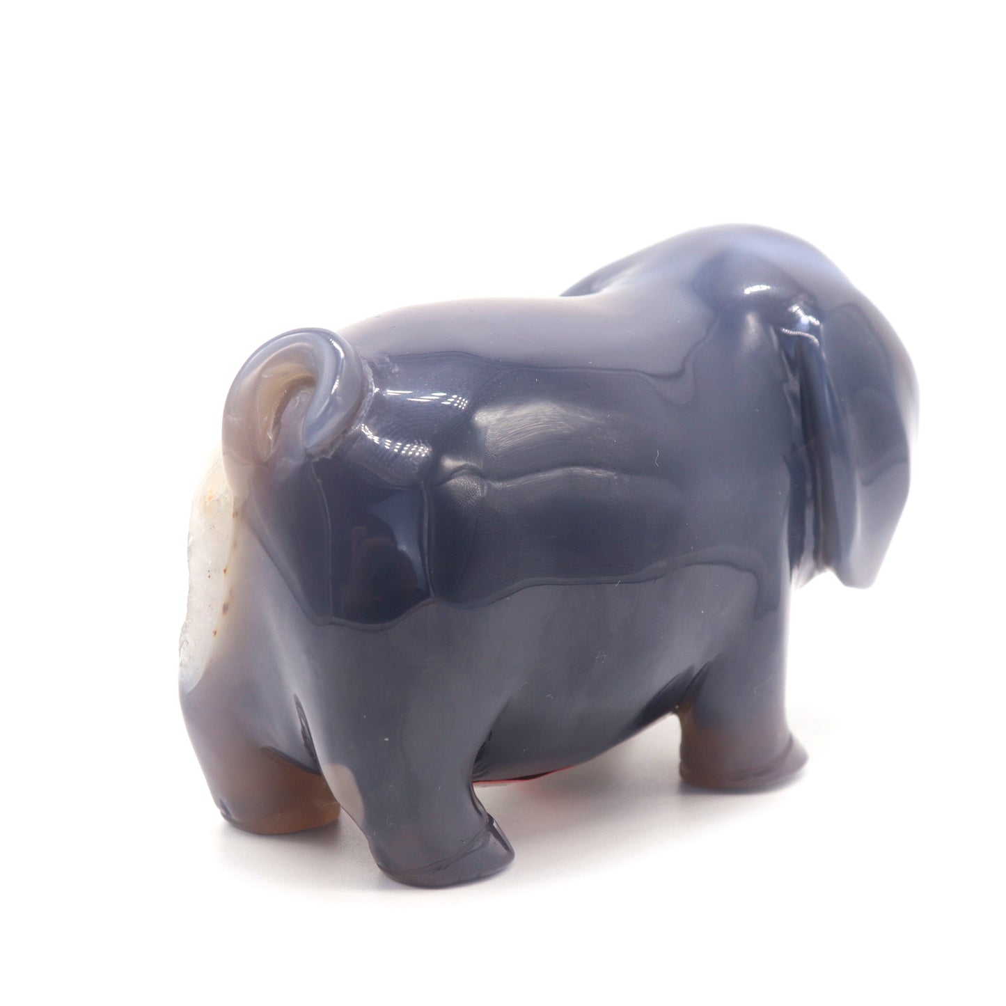 5" Hand Carved Druzy Agate Pig Statue Crystal Carving Healing