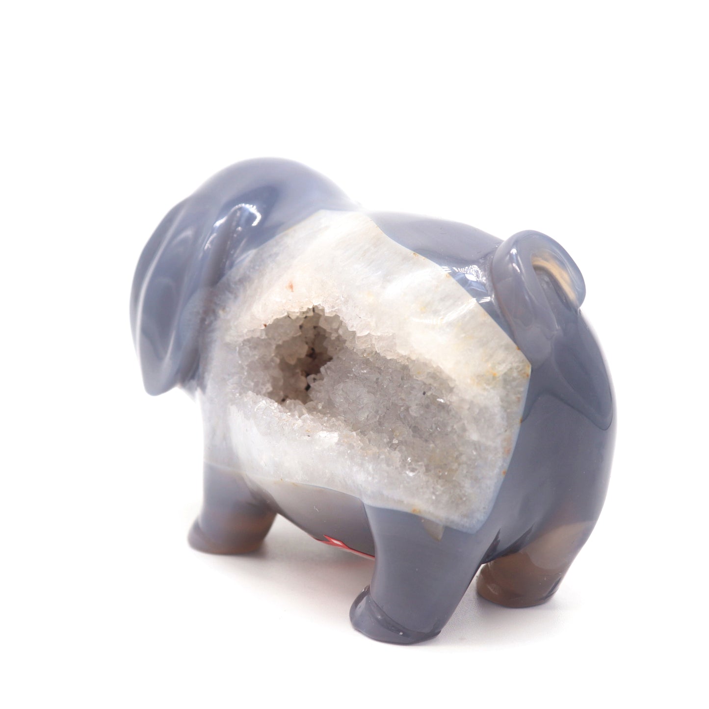 5" Hand Carved Druzy Agate Pig Statue Crystal Carving Healing