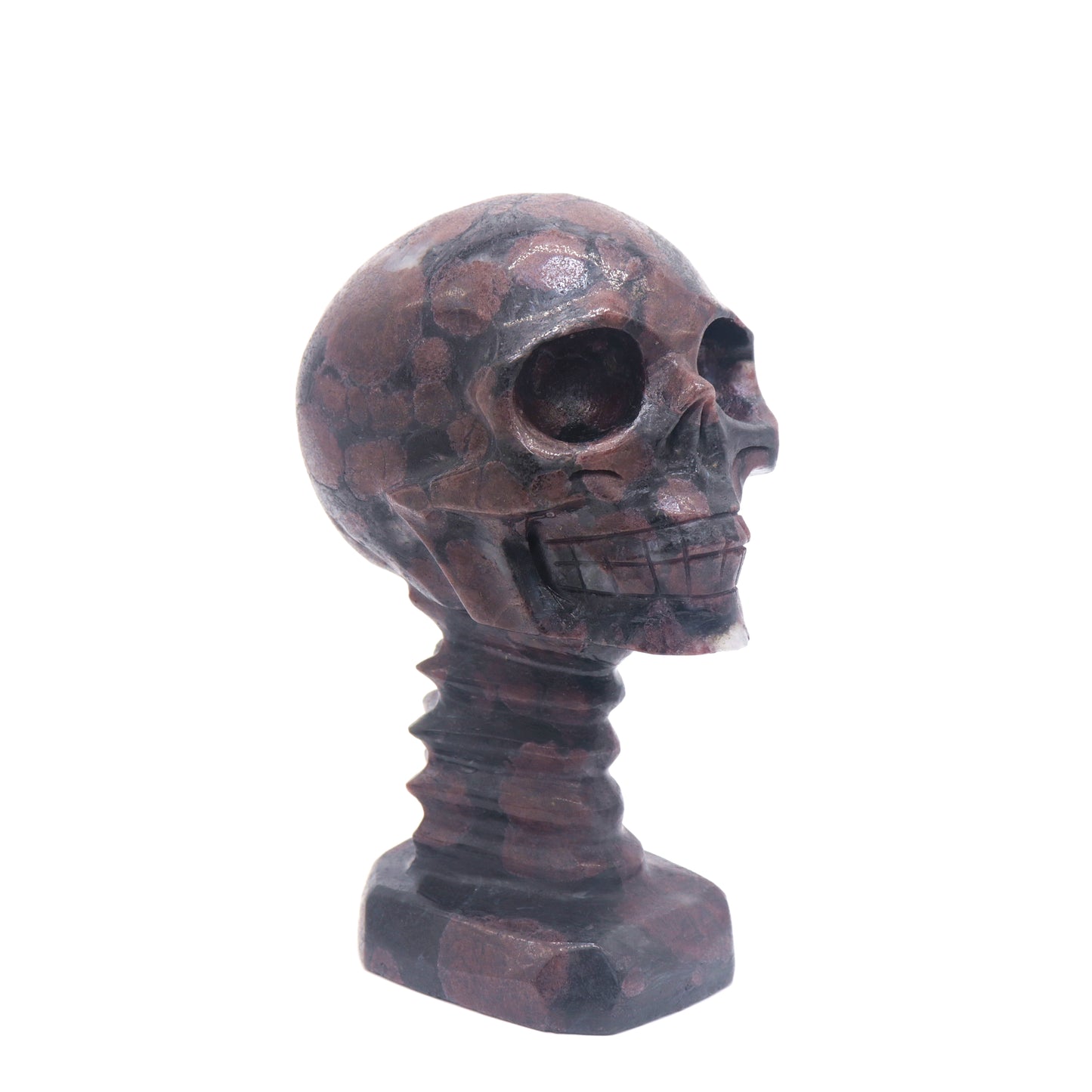 5.3" Natural Garnet Skull Figurine Crystal Carved Healing Reiki
